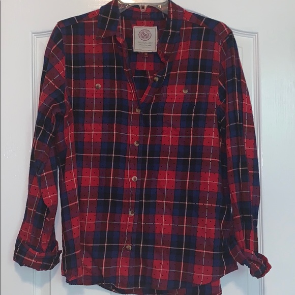 SO Tops - Cute plaid and polka dot flannel